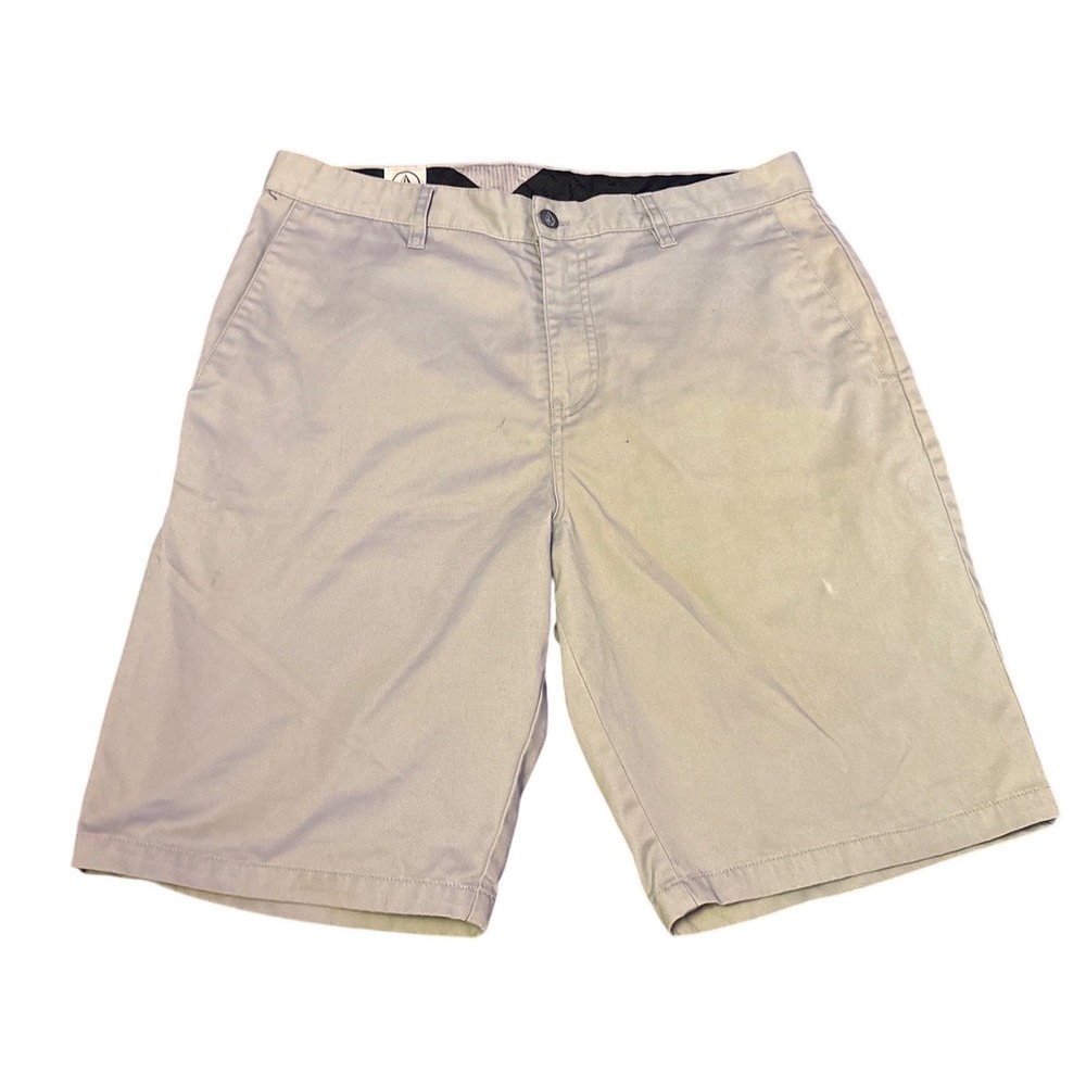 Volcom Mens Gray Chino Walking Shorts Casual Skate Surf Size 34